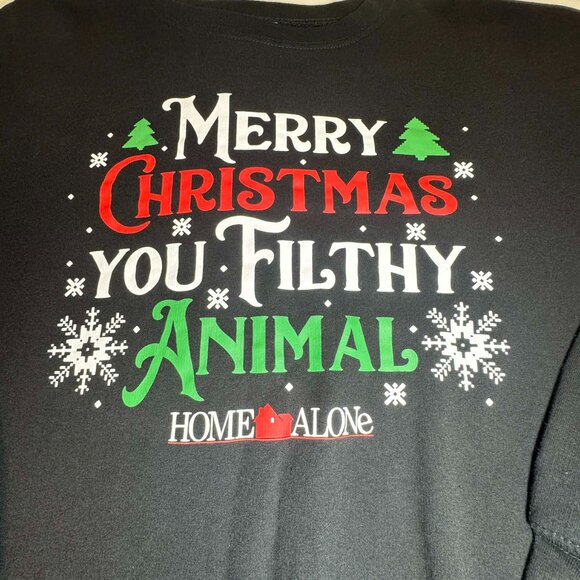 Black Ugly Christmas Sweater Home Alone Filthy Animal XL (16-17) - Picture 3 of 11